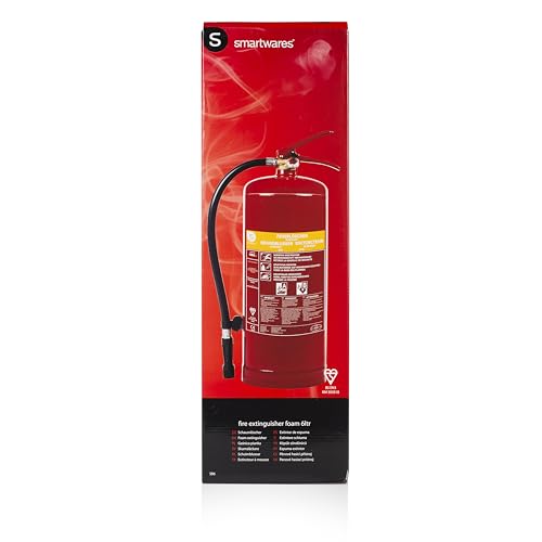 Smartwares Schaum-Feuerlöscher - 6 L - für AB-Brände - geeignet für Büro und Zuhause - inkl. Halterung - 10.015.05