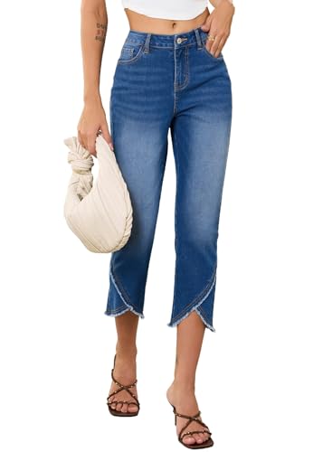 Sidefeel Capri Pants for Women High Waisted Stretchy Skinny Jeans