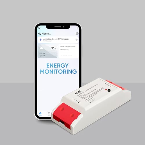 Aziot WiFi + BLE Smart Circuit Breaker - 16Amp, Energy Metering, Compatible with Alexa & Google Assistant, Easy Install, Made in India