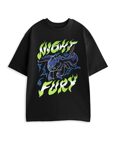 How To Train Your Dragon Night Fury Mens Black Short Sleeved T-Shirt | Graphic Tee with Character Print | Casual Wear for Movie Fans Merch - Medium
