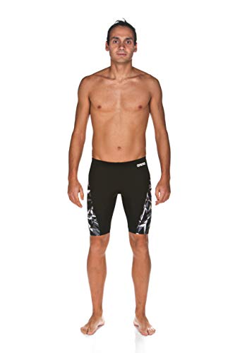 Image of Arena Men's Water MaxLife Panel Jammer Swimsuit, Shattered Glass Black, 24