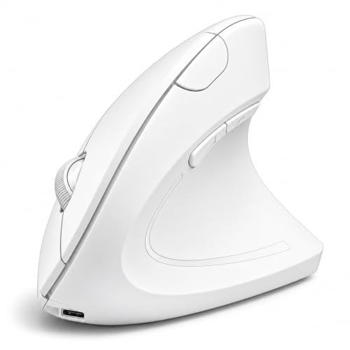 Mouse Vertical Sem Fio Ergonômico Branco