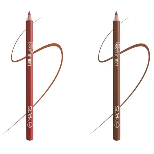 Image of MARS Edge of Desire Lip Liner | One Swipe Smooth Application | Long Lasting Lip Pencil (1.4gm) (11-SPICED CRANBERRY) (12-BROWN MOCHA)