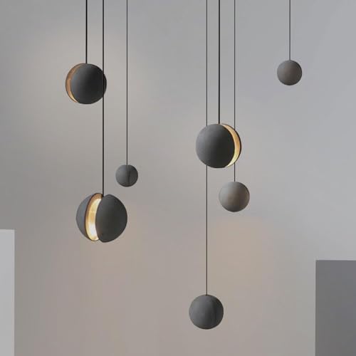 Lámpara colgante de cemento gris estilo nórdico de una luz 2