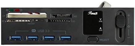 Rosewill 5.25 Inch Front Panel Card Reader USB 3.0 USB Hub and Fan Speed Controller. All-in-one Card Reader for SD CF XD and Other Memory Cards.4 Fast Charging USB 3.0 Ports w/ Voltage & Amp Indicator
