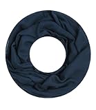 Majea Loop Cary Basic Schal Tuch Damen-schal Schlauchschal Rundschal Halstücher uni unifarben Loopschal einfarbig (navy 1)