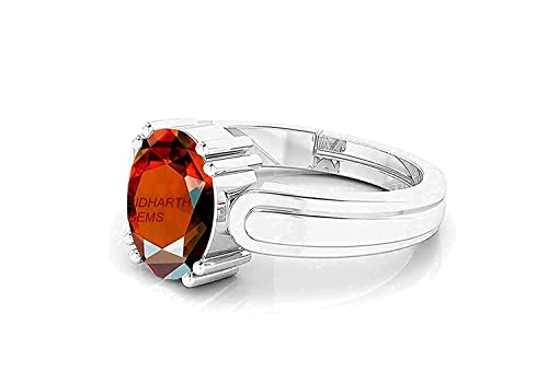 Bague Gomed astrologique en grenat hessonite ajustable pour équilibre quotidien