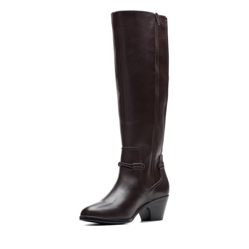 Clarks Clarks Women's Emily 2 Sky Knee High Boot, Dark Brown Synthetic, 5.5 Medium US