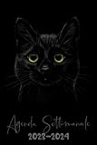 agenda settimanale a5: 18 mesi dal 1 gennaio 2023 al 30 giugno 2024 gatto nero (Italian Edition)
