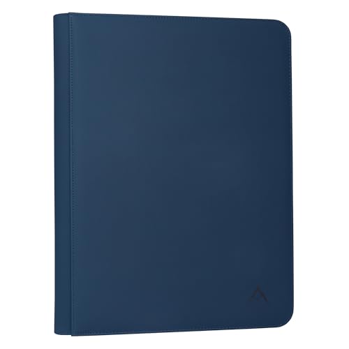 Image of 16 Pocket Card Binder, Fits 1344 Trading Cards Side Loading Ringless Card Album for TCG and Sports Cards -Blue