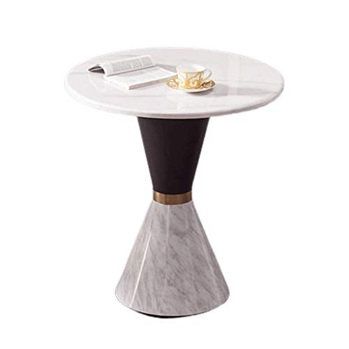 Table basse industrielle ronde en marbre de 80 cm modèle B