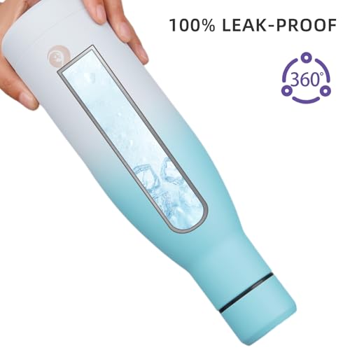 Image of BJPKPK Insulated Water Bottle 12oz Small Stainless Steel Water Bottles Reusable Metal Thermo Keep Cold and Hot,Sea Salt