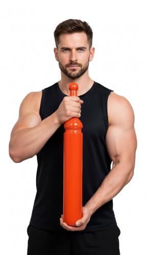 Image of NA Sports Wooden Orange Mugdar | Clubbell Exercise Equipment | Indian Club Karla Kattai Gada, Functional Training for Home Gym Full Body Workout (4Kg)