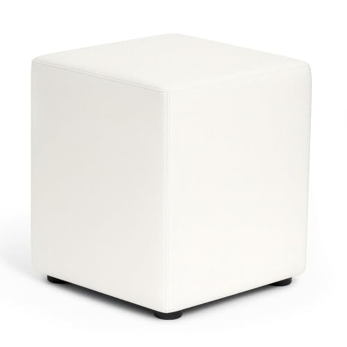 Kaikoon Sitzwürfel aus Kunstleder Weiß 43 × 43 × 51 cm – Hocker für Event, Messe & Gastronomie