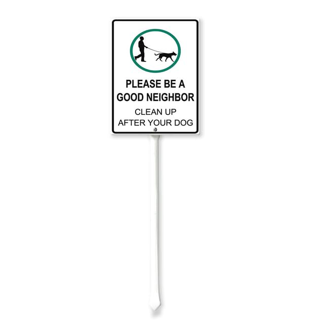 Geroclonup Please Be A Good Neighbor Clean Up Your Dog Sign With Metal Stake,7" x 21.6" Aluminum Yard Sign for Street, Garden Lawn Neighborhoods