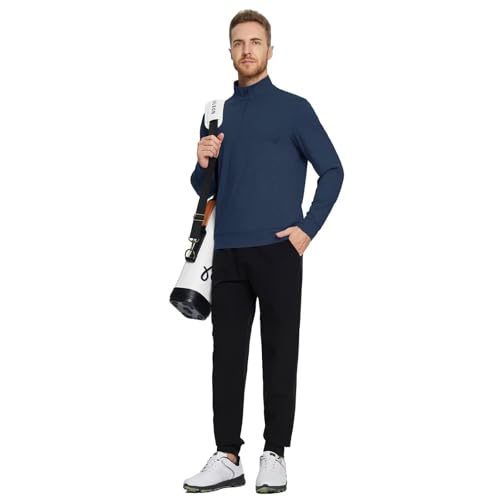 M MAELREG Quarter Zip Pullover Men Moisture Wicking Performance Heather Midlayer Golf 1/4 Zip Pullover Mens Sweatshirt2
