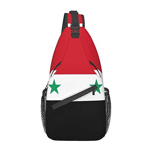 Morrales unisex con bandera de Siria y diseño diagonal miniatura 2