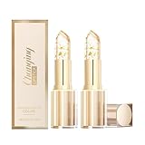 Sulily 2Pcs Color Changing Lipstick, pH Adaptive Lipstick, Ph Lip stick Color Changing 24 Hours Long Lasting & Moisturizing Lip Gloss, Clear Lip Stick for Women, Birthday Mothers Day Gifts, Gold
