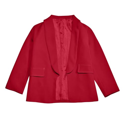 Girls Blazer Long Sleeve Shawl Collar Formal Blazers Suit Jacket Solid Open Front Dress Coat Outerwear for Kids3