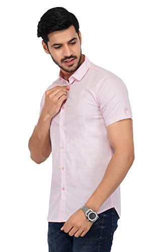 Image of U-TURN Men's Cotton Solid Half Sleeve Shirt