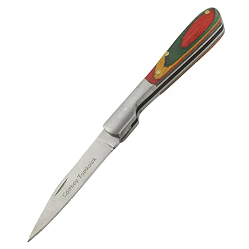 Cowboy Toothpick Stainless Steel Open Folding Pocket Knife Multicolor Wood Handles Folder Outdoor Survival Hunting Knife For Camping By Survival Steel #TOP15