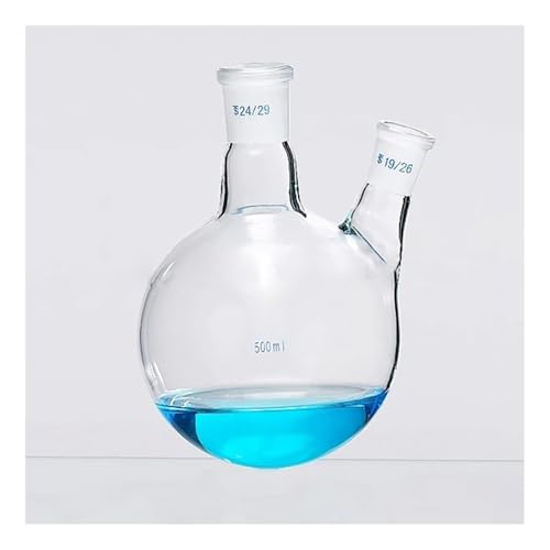 Fournitures laboratoire flacon en verre à fond rond deux cols de 100 ml