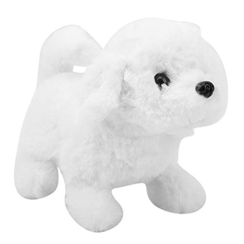 Jouet électrique en peluche Bichon frisé pour enfants de 17x11x14 cm