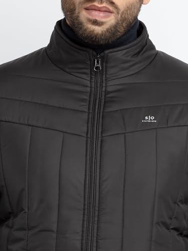 Image of Status Quo Men's Quilted High Neck Winter Jacket | Durable Polyester Coat