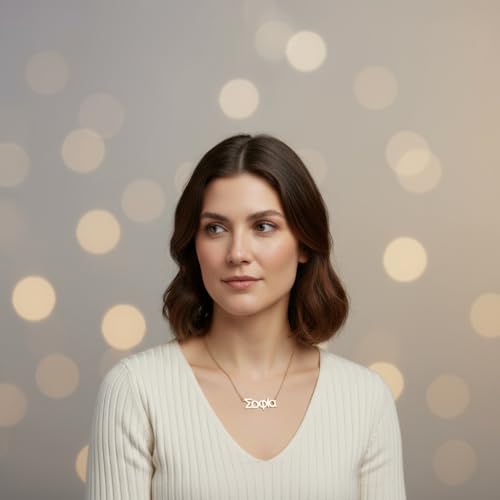 MYKA - Personalized Greek Name Necklace - Custom Made Jewelry with Any Name or Inscription - Unisex Gift For Her, Women, Him, Men - Dainty Jewelry for Mother's Day, Christmas3
