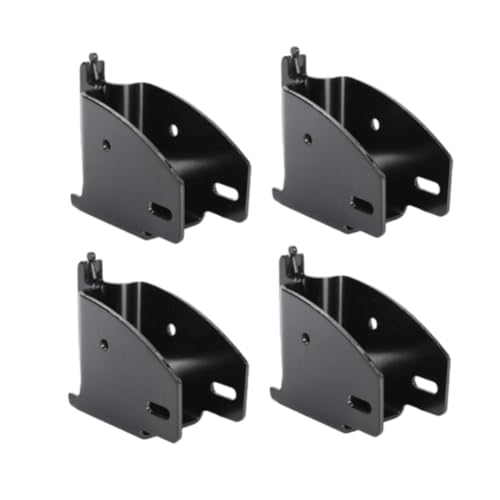 Image of KIMISS 4PCS E Track Wood Beam End Socket, Fit with 2x4 2x6 Add Removable Bar Heavy Duty Storage Lumber Bracket for Truck Trailer Van RV Cargo Trailer (Black)