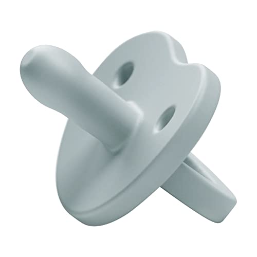 Image of Milk Snob Calm ‘n Cuddle Silicone Pacifier 6-18 Months Infant, Paci Teether and Soother, BPA Free Binkies, Baby Girl and Boy, Baby Registry Shower Gifts, New Mom Essentials, Stage 2, Blue, Breeze