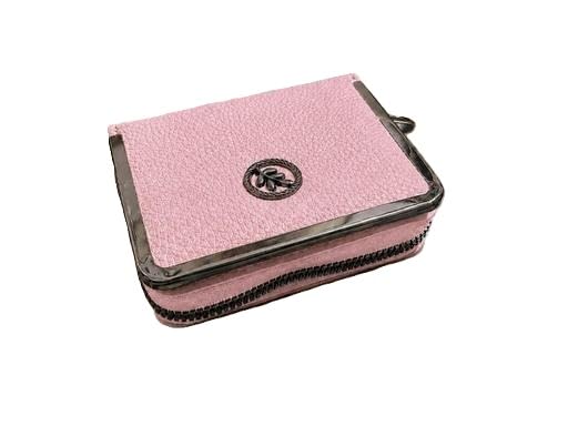 WOFIER Textured Zip Around Mini Wallet for Women & Girls PU Leather Compact Purse with Card Holder Coin Pocket Pink Free Size-image-38