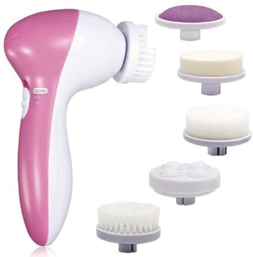 Escova de limpeza facial 5 em 1 escova facial elétrica multifuncional à prova d'água escova rotativ