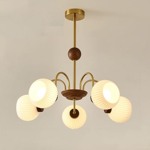Plafondron en verre rétro fait main style médiéval français lustre 3 têtes