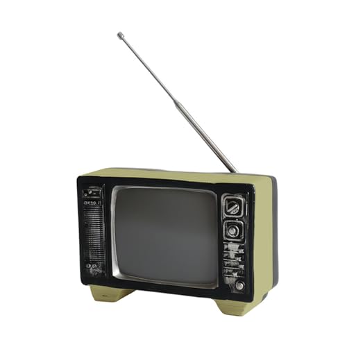 Vintage TV Figurine, Retro Television Decor for Home, Bookshelf, Cafe Bar