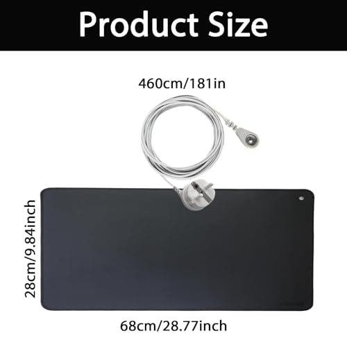 STFALI Grounding Mat, Erdungsmatte, ESD Matte für Wohlbefinden 68 * 25cm, Schmerzen, Verspannungen, Angstlinderung, Besseren Schlaf,für Unter Dem Schreibtisch, Tisch, Sofa