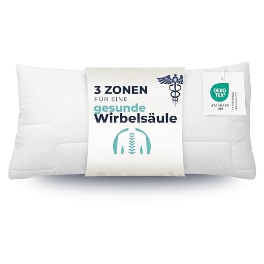 ZOLLNER Kopfkissen Mikrofaser 300 g, Allergiker, 3-Zonen, ca. 40x80 cm, weiß