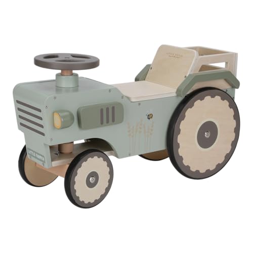 Little Dutch Traktor Rutschfahrzeug mit Lenkrad Holz Kinder Laufrad grün -...