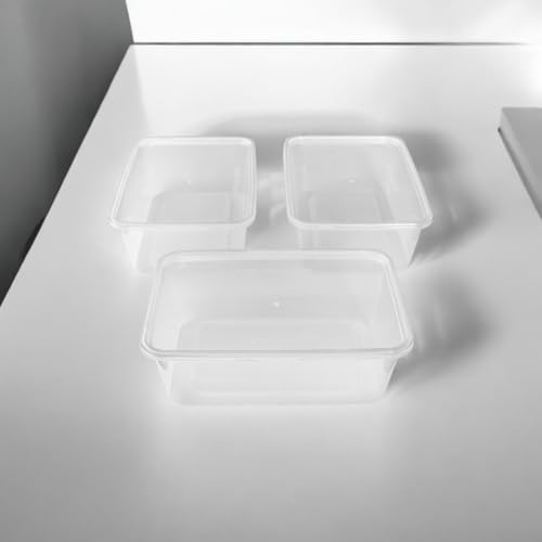 25 recipientes grandes de plástico para llevar de 650 ml con tapas, cajas de almacenamiento duraderas para congelador y cajas de alimentos para preparación de comidas, recipientes desechables aptos