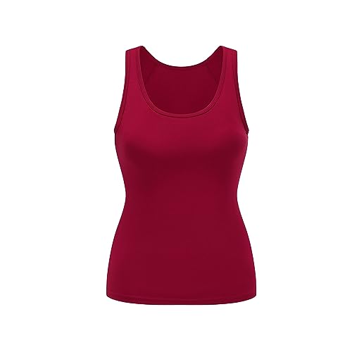 Image of Womens Modal Built-in Bra Padded Camisole Yoga Tanks Tops