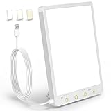 SAD Lamp Lampe de luminothérapie 10 000 lux – Lampe solaire à spectre complet avec 3 températures de couleur, minuterie et fonction mémoire, lampe de contrôle tactile portable pour la maison, le