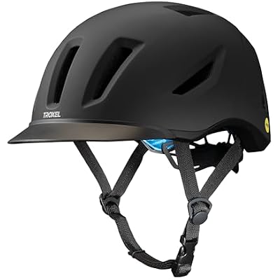 Troxel Terrain MIPS Cooling Horse Riding Helmet, Low-Profile, Micro-Adjustable Design, Horseback Riding Gear, Medium 7-7-38, Black Duratec