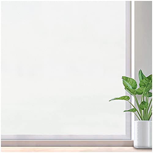 Lifetree Fensterfolie Blickdicht: Milchglasfolie Selbstklebend Fenster Sichtschutzfolie Blickdicht Anti-UV Statische Privatsphäre Haftend Glasfolie ohne Kleber Matt für Zuhause Büro 90 x 200cm