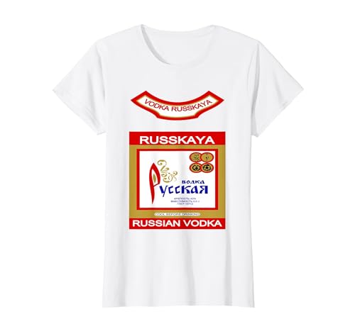 Halloween Last Minute Bottle of Russian Vodka, Costume idea T-Shirt, Women, White, Small