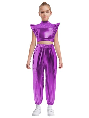 Outfit danse hip hop fille stretch et respirant à taille haute