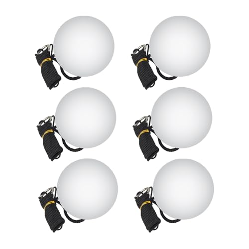 WDKXCN 6 Stück LED Poi Bälle, Soft Spinning Jonglierbälle, Leuchtende POI Jonglierbälle mit Regenbogen Farben, Jonglierbälle mit Verstellbaren Doppelschlaufen-Leinen, für Anfänger & Profis