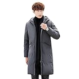 [KAPE1] ダウンジャケット ダウンコートメンズ ロング丈 ジャケット ハイネック 大きいサイズ コート 冬アウター 無地 防風 アウトドア 厚手 防寒ダウンジャケット グレー コート XL メンズ 軽量ジャケット 紳士 男性 冬物 冬服 コート30代40代50代