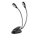 Produktbild Gladle Protable 2 Dual Flexible Schwanenhalsarme 4 LEDs Clip-on Licht Buch Leselampe, schwarz