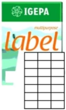 Igepa Label Multipurpose labels 70 x 42.3 mm paper permanently adhesive for laser and injection printers as well as copiers 100 sheets A4, 2,100 labels