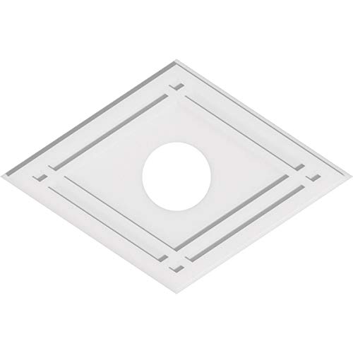 Image of Ekena Millwork CMP36X24DD-07000 Diamond Architectural Grade PVC Contemporary Urethane Ceiling Medallions 36 inchW x 24 inchH x 7 inchID x 12 3 /4 inchC x 1 inchP